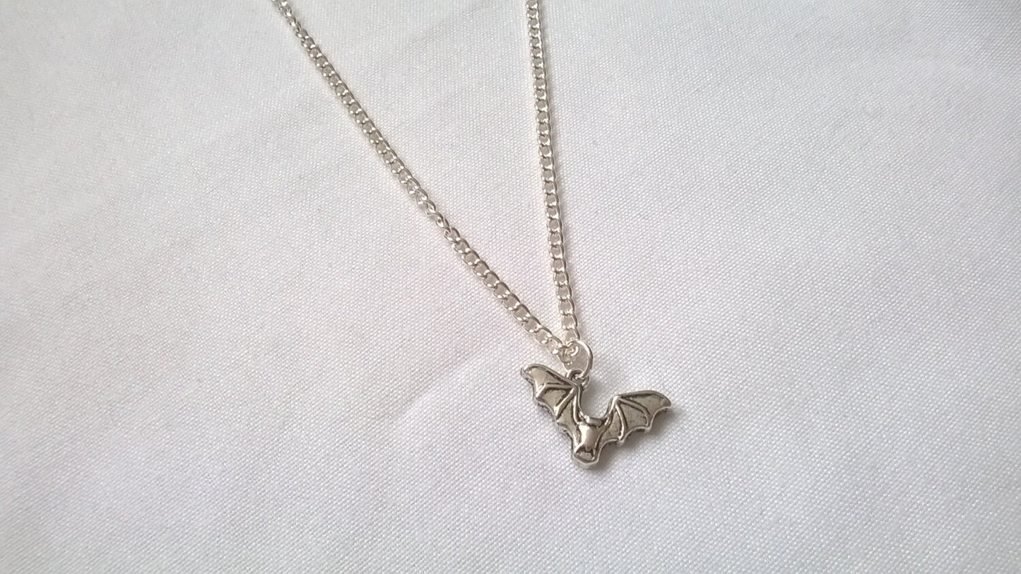 Bat necklace, spooky halloween jewellery, gifts for birthday, animal lover present