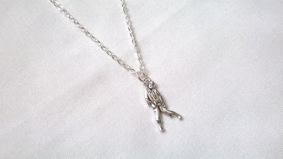 Zombie necklace, zombie apocalypse jewelry, halloween jewellery, walking dead gift, gothic initial necklace