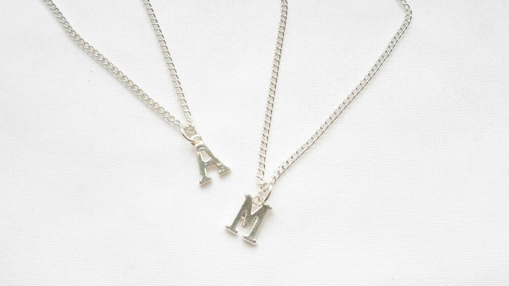 Initial necklace, personalised letter jewellery, bridesmaid thankyou gift, monogram necklace, kids necklace, bridal party wedding present