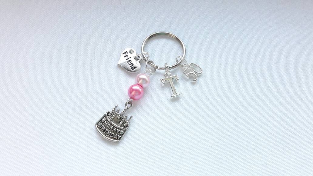 birthday keyring, happy birthday bag charm, personalised bagcharm, 18th 16th sweet sixteen keychain, 21st birthday, 30th birthday, 50th 60th