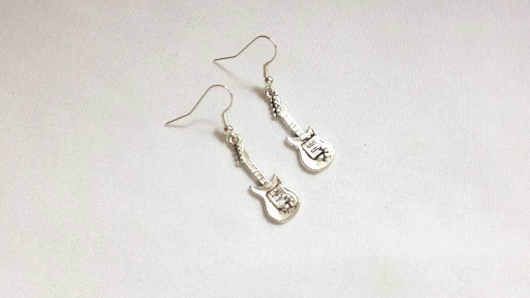 Guitar earrings, musical instrument jewellery, dance jewelry, music teacher jewellery, the you present, teacher appreciation present