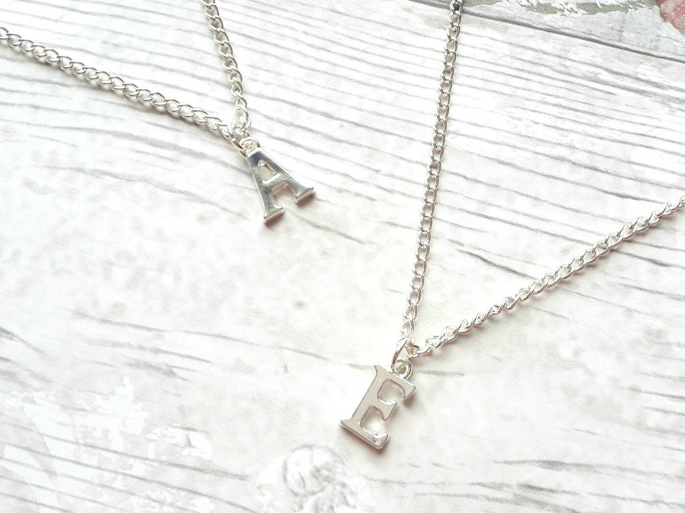 Initial necklace, personalised letter jewellery, bridesmaid thankyou gift, monogram necklace, kids necklace, bridal party wedding present