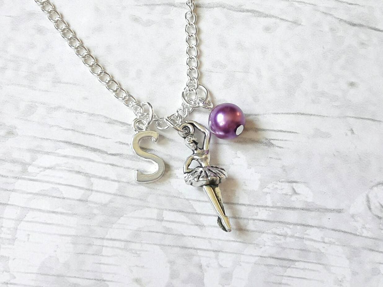 ballerina necklace, ballet dancer jewelry, dance necklace, personalised necklace, dance recital jewellery, gifts for girls, dancing present