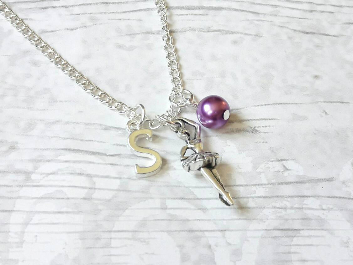 ballerina necklace, ballet dancer jewelry, dance necklace, personalised necklace, dance recital jewellery, gifts for girls, dancing present