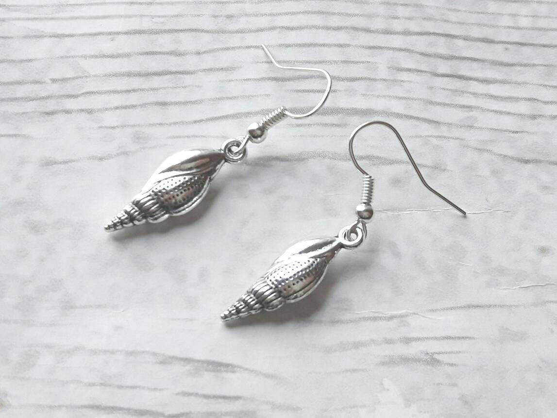 Sea shell earrings, nautical earrings, fish jewellery, animal lover, thankyou present, sealife gift, summer jewelry, mothers day present