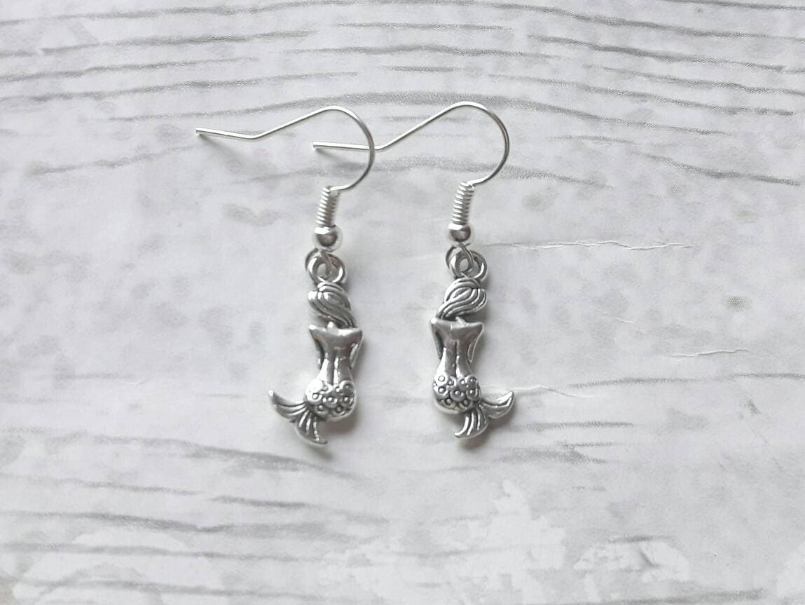 Mermaid earrings, nautical earrings, fish jewellery, animal lover, sealife gift, under the sea gift, mothers day present