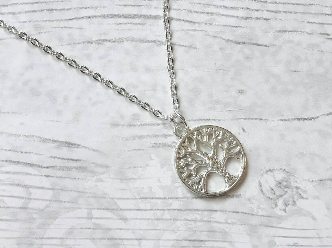 Tree necklace, forest necklace, tree pendant, woodland gift, Celtic gift for her, tree of life jewellery, kids necklace, children jewellery