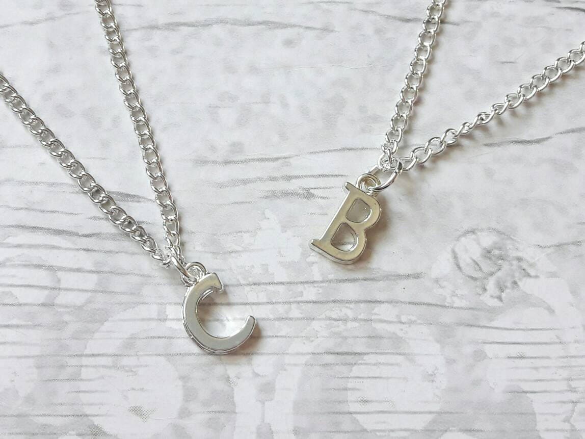 Initial necklace, personalised letter jewellery, bridesmaid thankyou gift, monogram necklace, kids necklace, bridal party wedding present