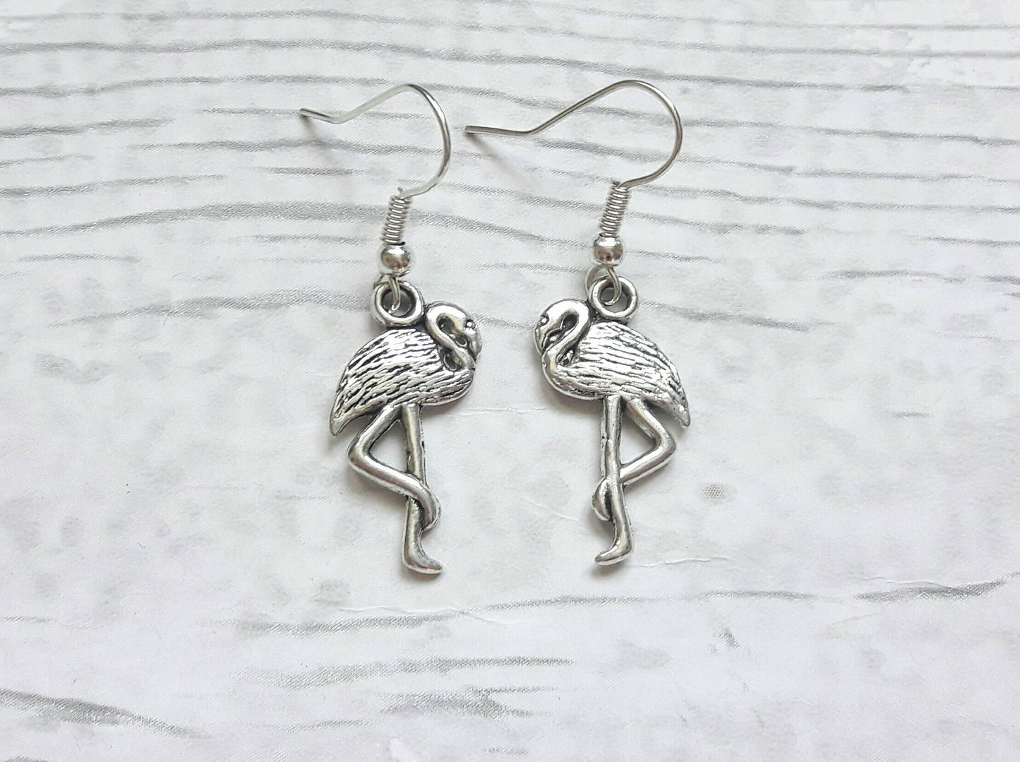 flamingo earrings, summer accessory, funky tropical bird jewellery, animal lover present, gifts for girls