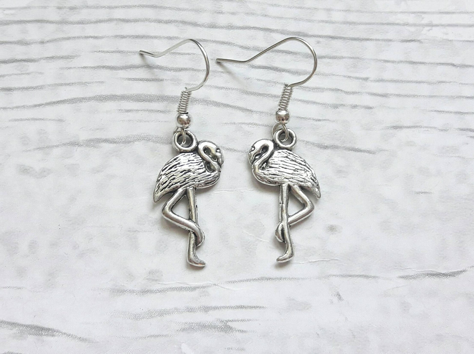 flamingo earrings, summer accessory, funky tropical bird jewellery, animal lover present, gifts for girls