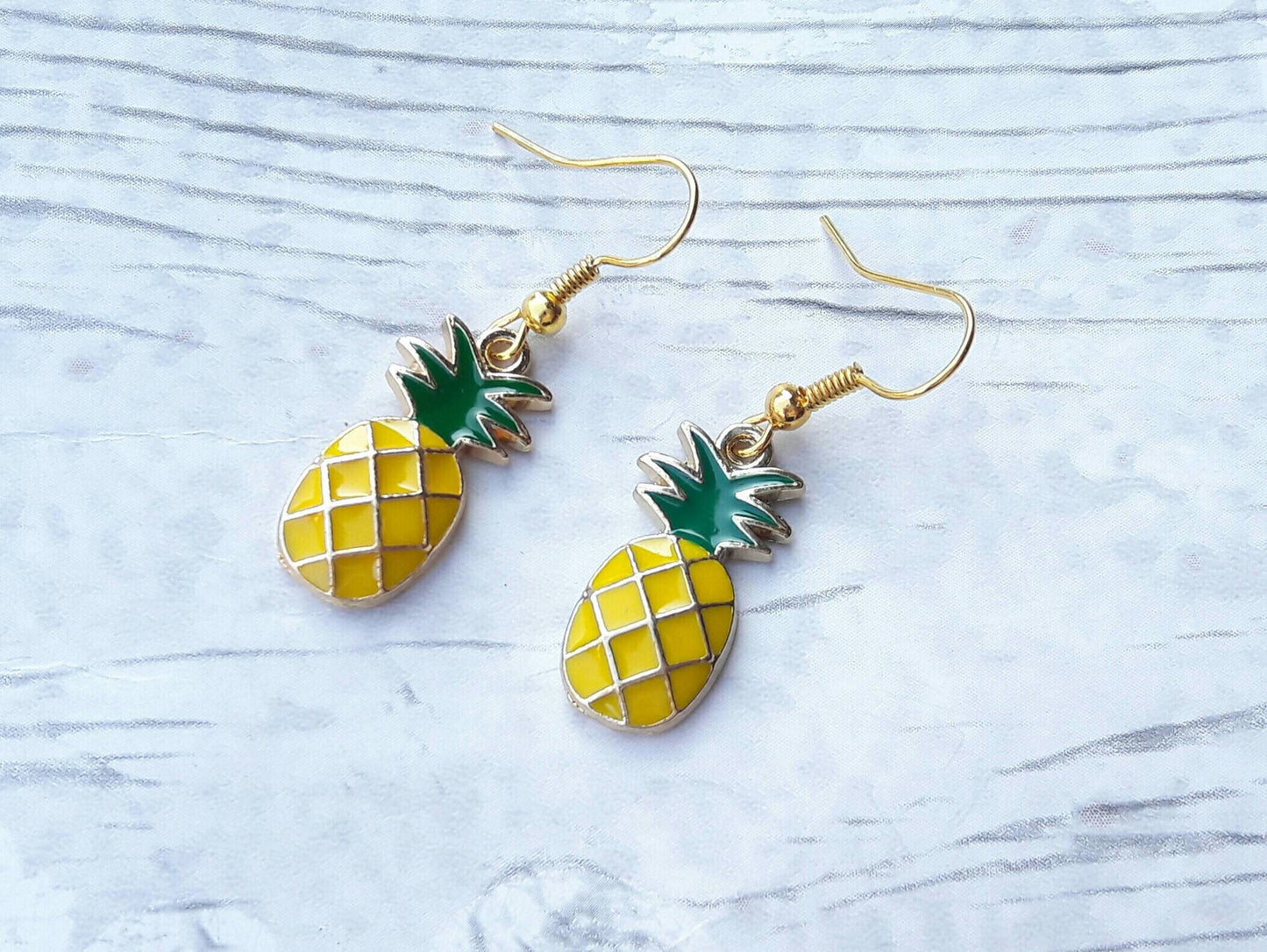 Pineapple earrings, fruit earrings, tropical jewellery, food jewelry, summer earrings, holiday jewellery, gifts for her,