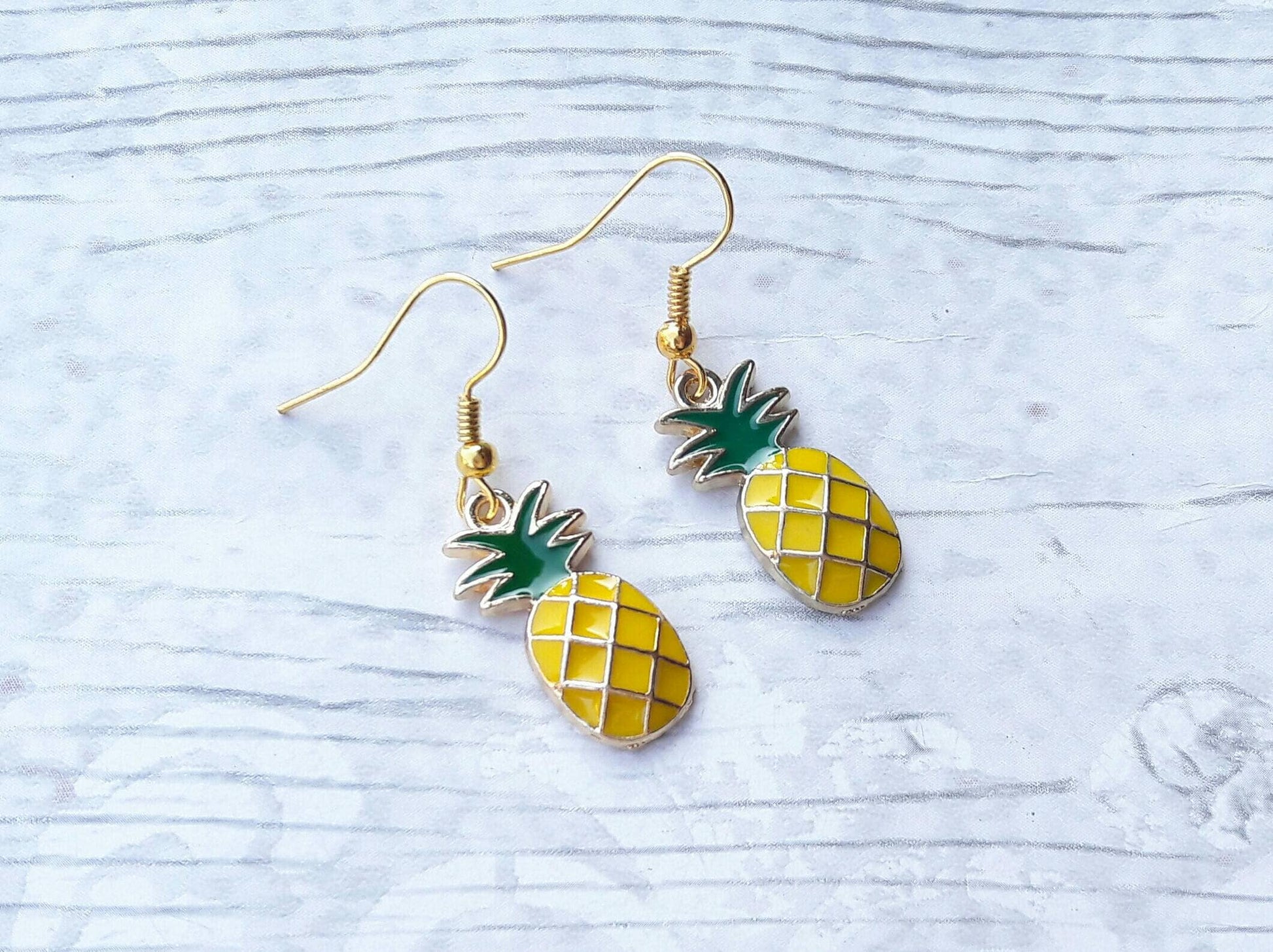 Pineapple earrings, fruit earrings, tropical jewellery, food jewelry, summer earrings, holiday jewellery, gifts for her,