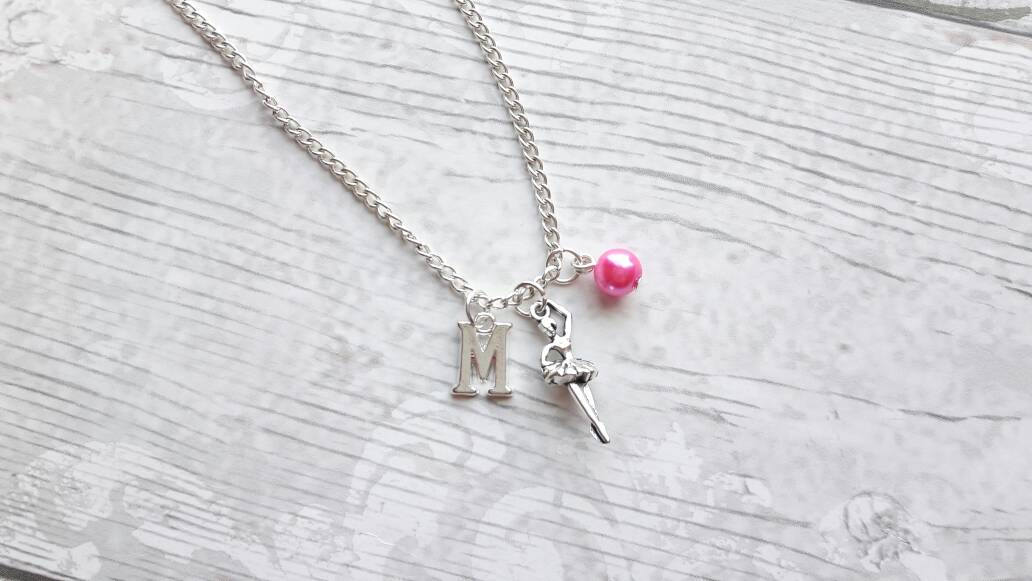 ballerina necklace, ballet dancer jewelry, dance necklace, personalised necklace, dance recital jewellery, gifts for girls, dancing present