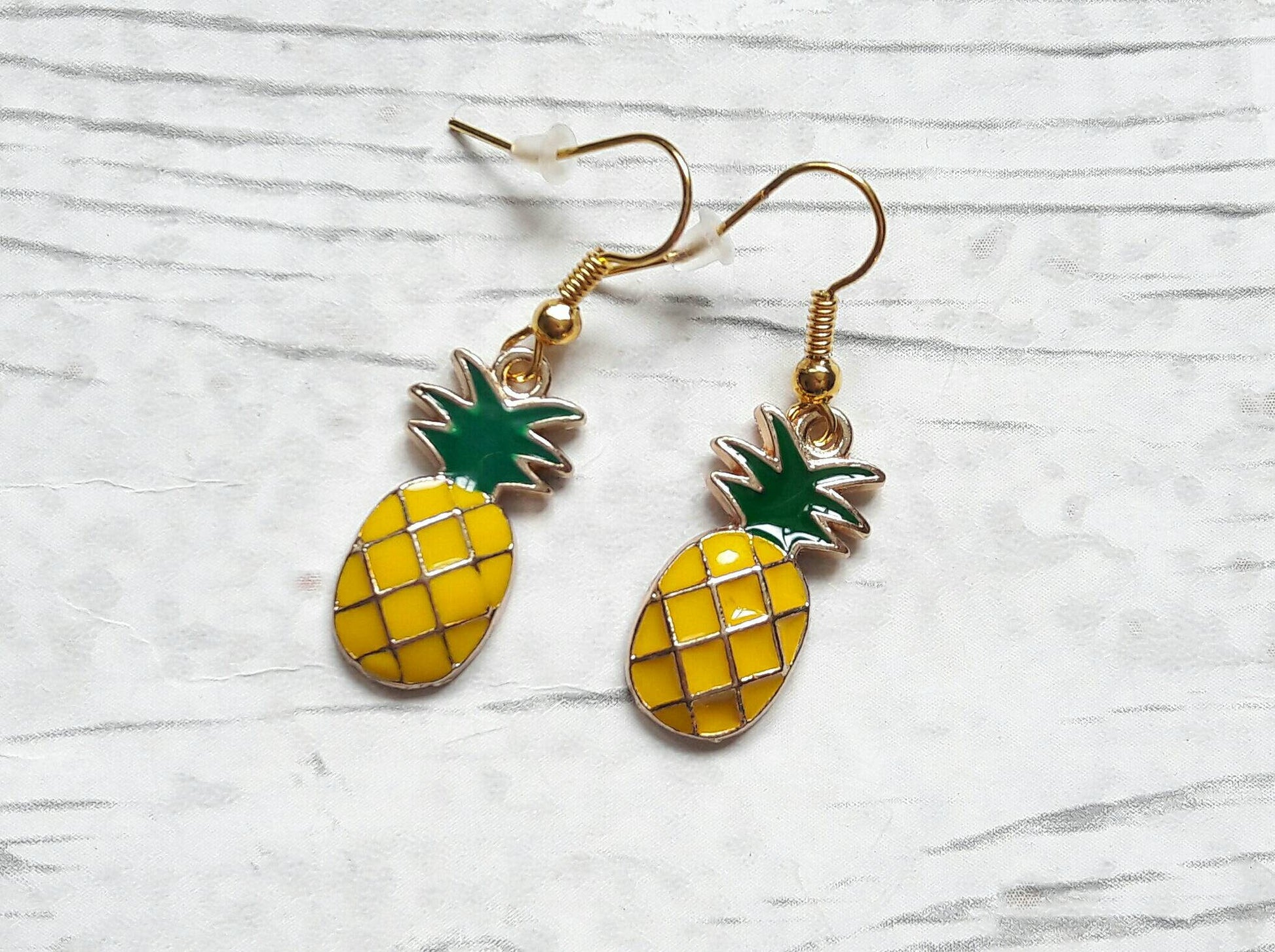 Pineapple earrings, fruit earrings, tropical jewellery, food jewelry, summer earrings, holiday jewellery, gifts for her,
