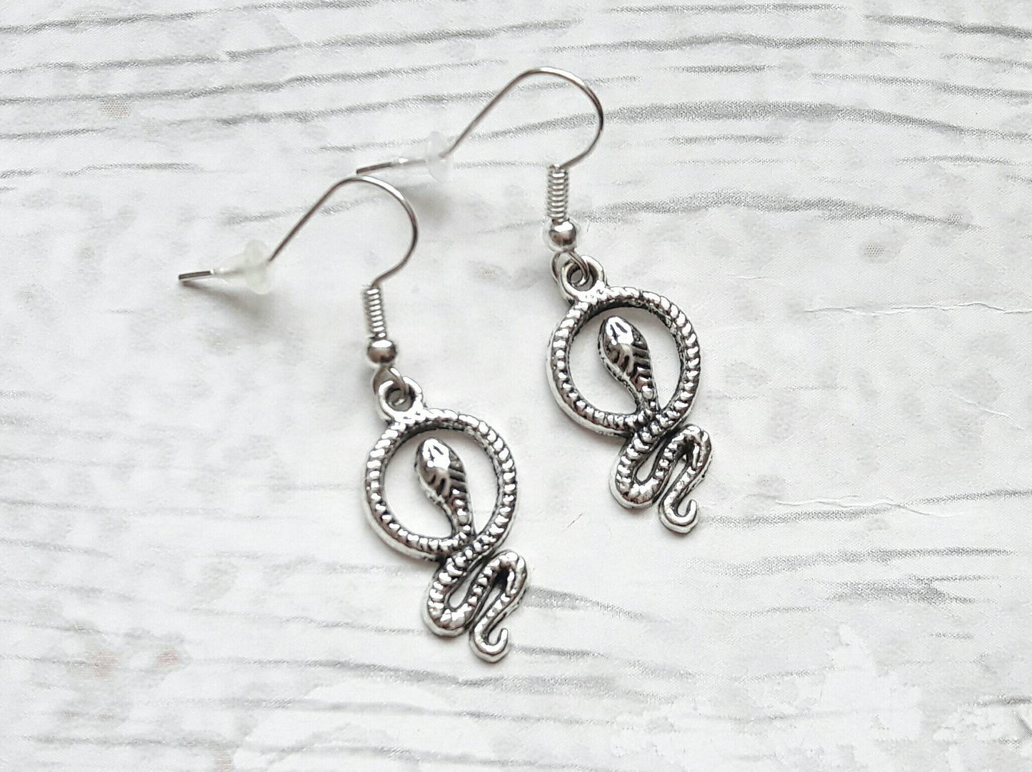 Snake earrings, serpent earrings, reptile jewelry, animal jewellery, reptile earrings, charm earrings, vintage jewellery, gifts for her