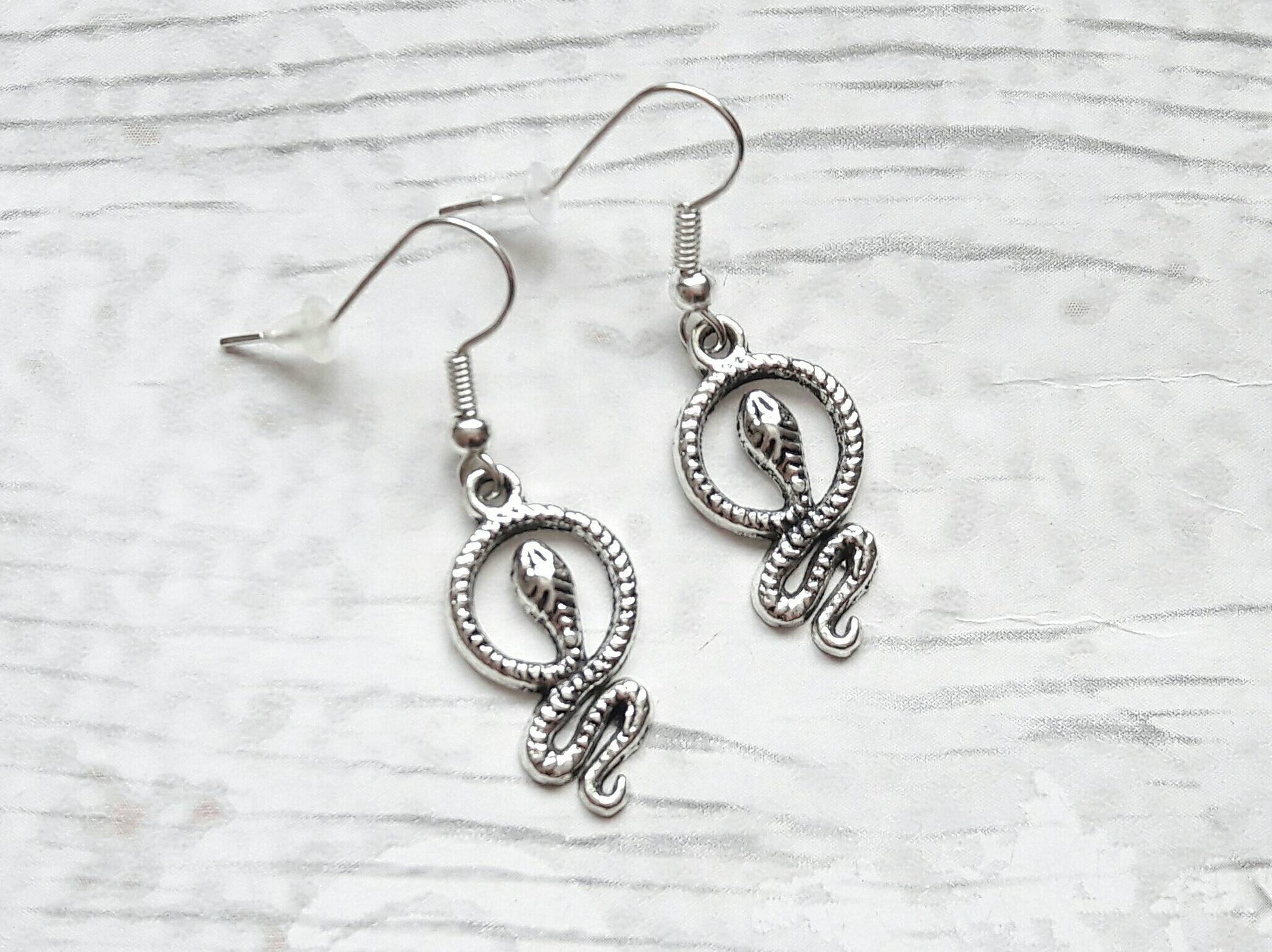 Snake earrings, serpent earrings, reptile jewelry, animal jewellery, reptile earrings, charm earrings, vintage jewellery, gifts for her