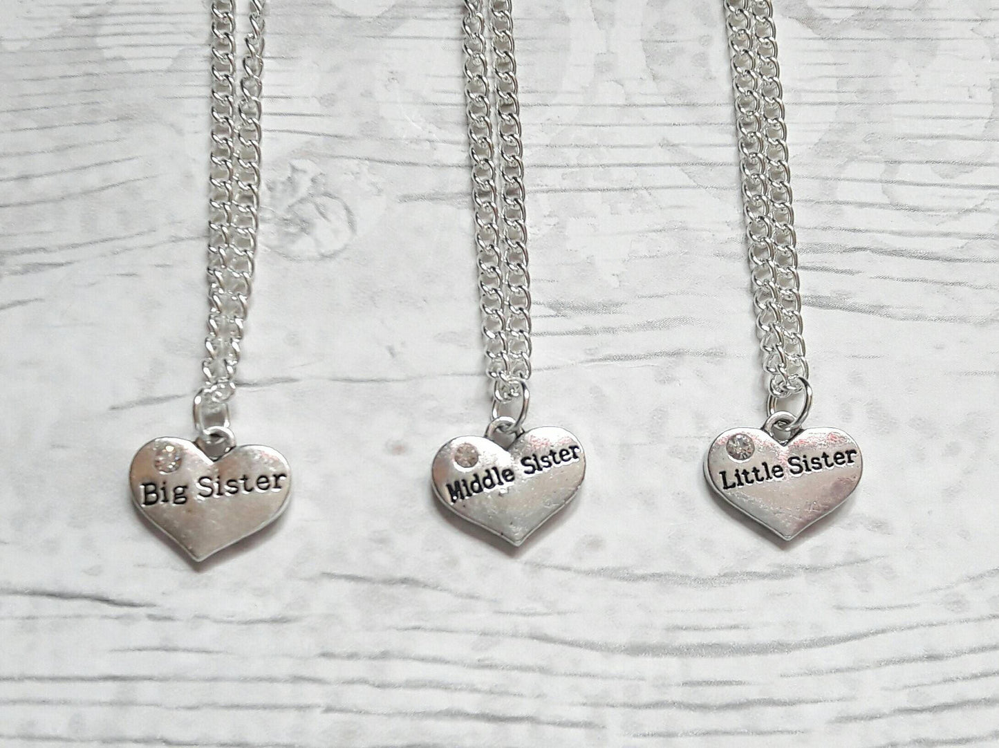 sister necklace, Set of 3 necklaces, sister jewellery, partners in crime jewelry, big sister, little sister and middle sister necklaces
