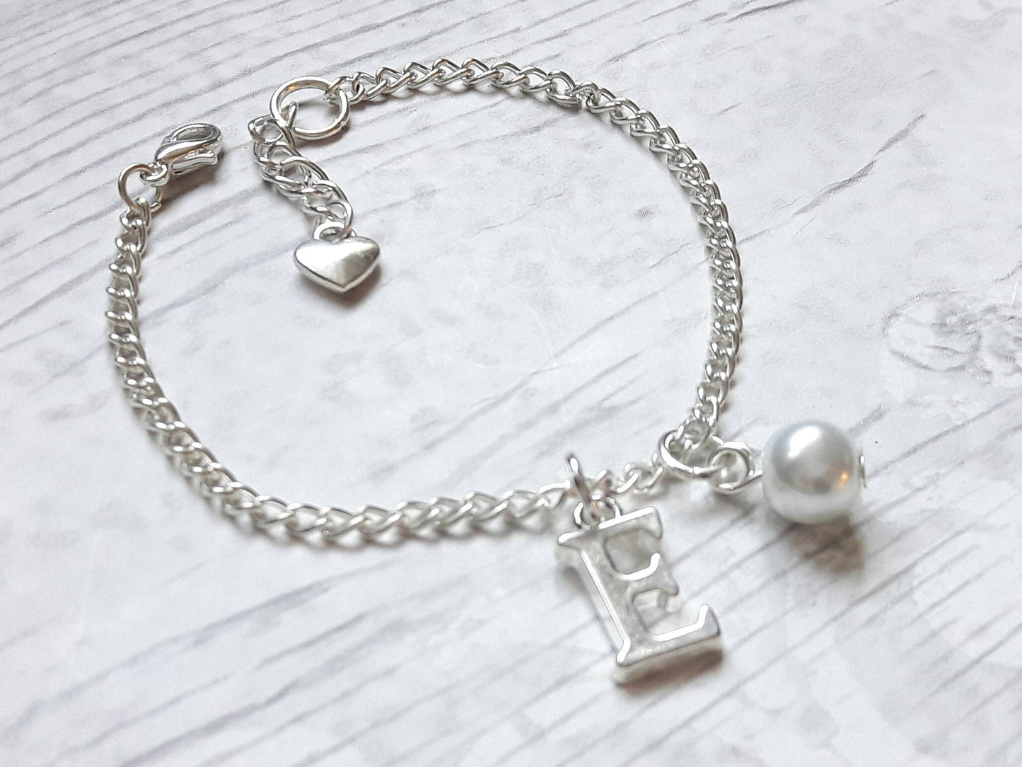 initial bracelet, personalised letter jewellery, flowergirl jewellery, bridesmaid gift, thankyou jewelry, bridal jewelry, maid of honor gift