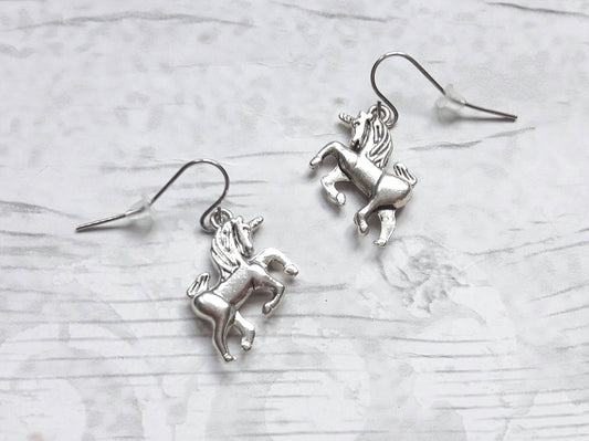 Unicorn earrings, horse jewelry, fairytale jewellery, summer accessory, princess present, gifts for kids, believe in unicorns