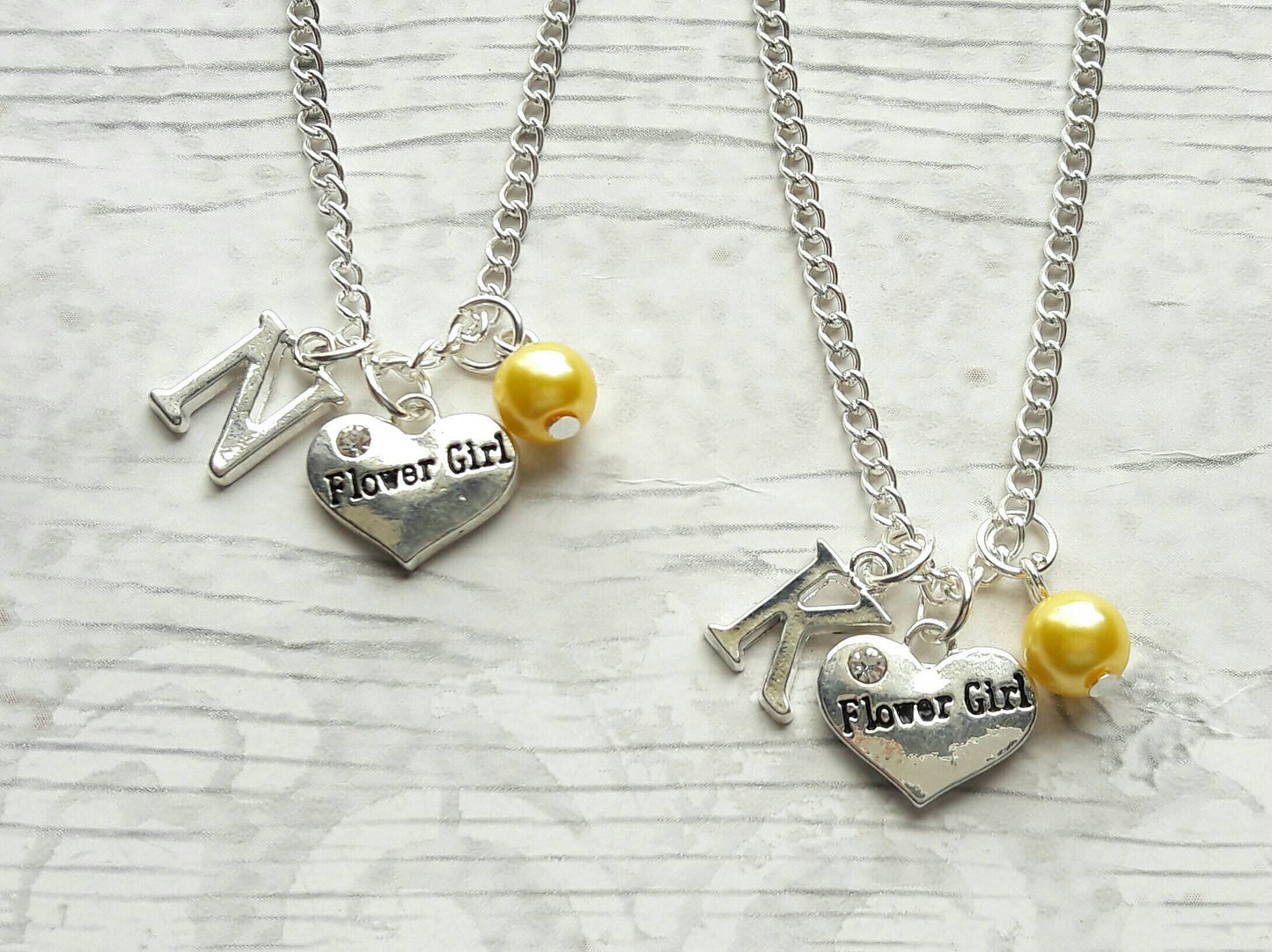 Bridesmaid necklace, flowergirl jewellery, inital jewelry, thankyou gift, personalised necklace, maid of honor present, wedding jewellery