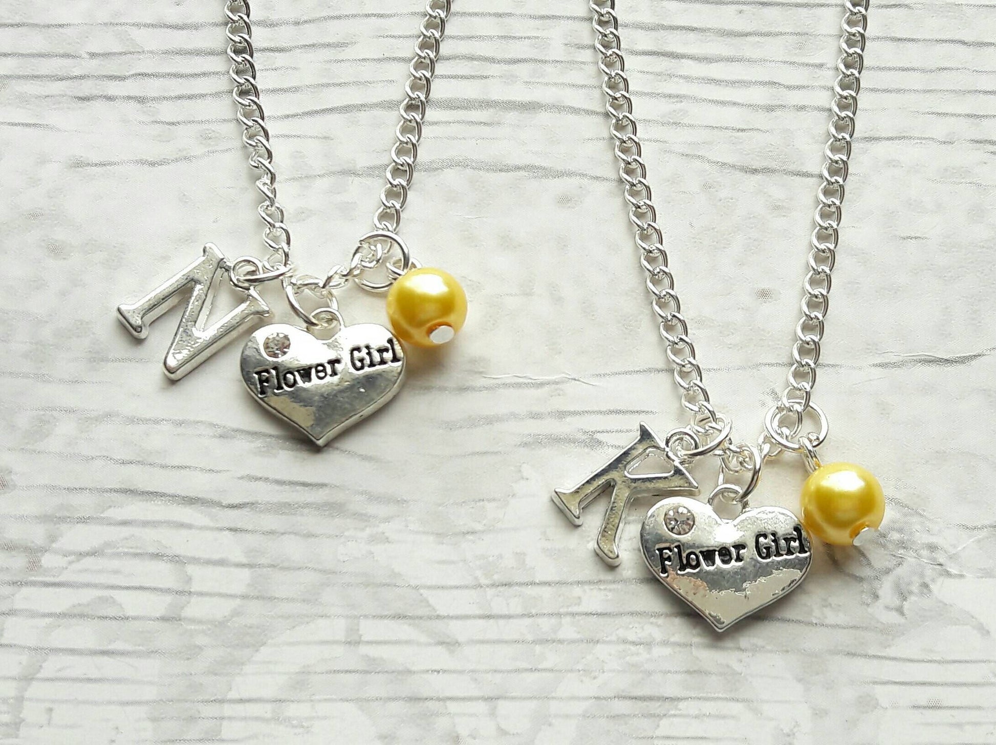 Bridesmaid necklace, flowergirl jewellery, inital jewelry, thankyou gift, personalised necklace, maid of honor present, wedding jewellery