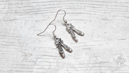 Ballet shoe earrings, ballerina jewellery, dance jewelry, ballet slipper jewellery, ballet dancer gift, minimalist studs