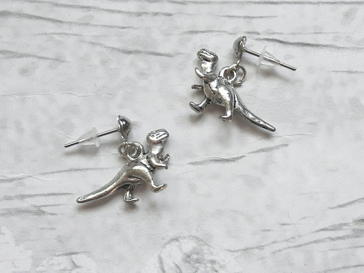 dinosaur earrings, t-rex earrings, dino jewellery, quirky jewelry, trex gift, raptor earrings, gifts for kids, tyrannosaurus lover