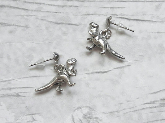 dinosaur earrings, t-rex earrings, dino jewellery, quirky jewelry, trex gift, raptor earrings, gifts for kids, tyrannosaurus lover