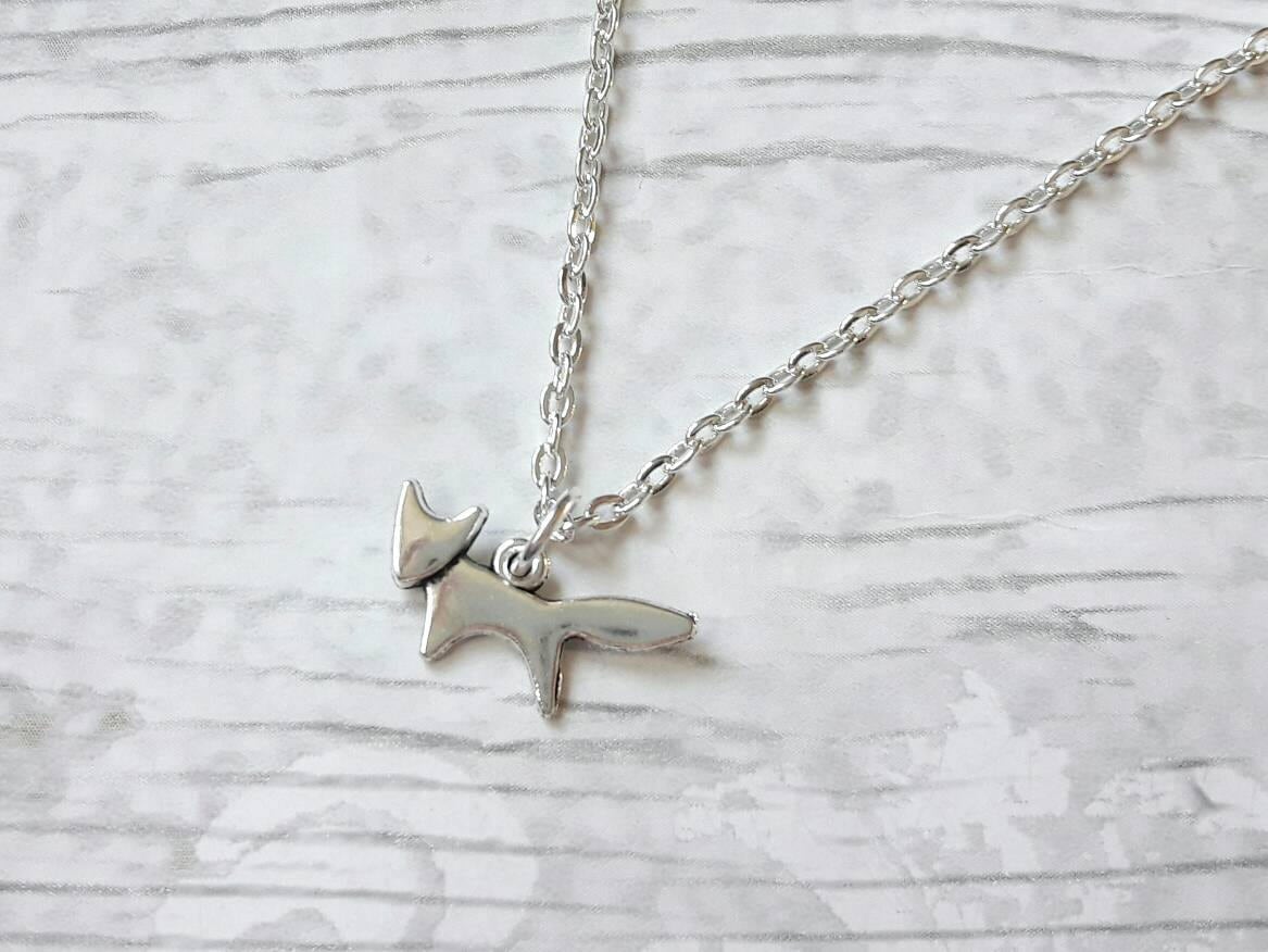 Fox necklace, cute foxy jewellery, woodland forest jewelry, animal necklace, wilderness necklace, initial necklace