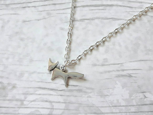 Fox necklace, cute foxy jewellery, woodland forest jewelry, animal necklace, wilderness necklace, initial necklace