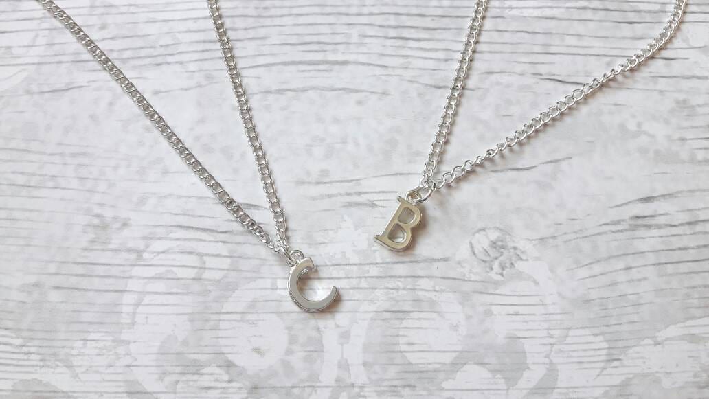 Initial necklace, personalised letter jewellery, bridesmaid thankyou gift, monogram necklace, kids necklace, bridal party wedding present