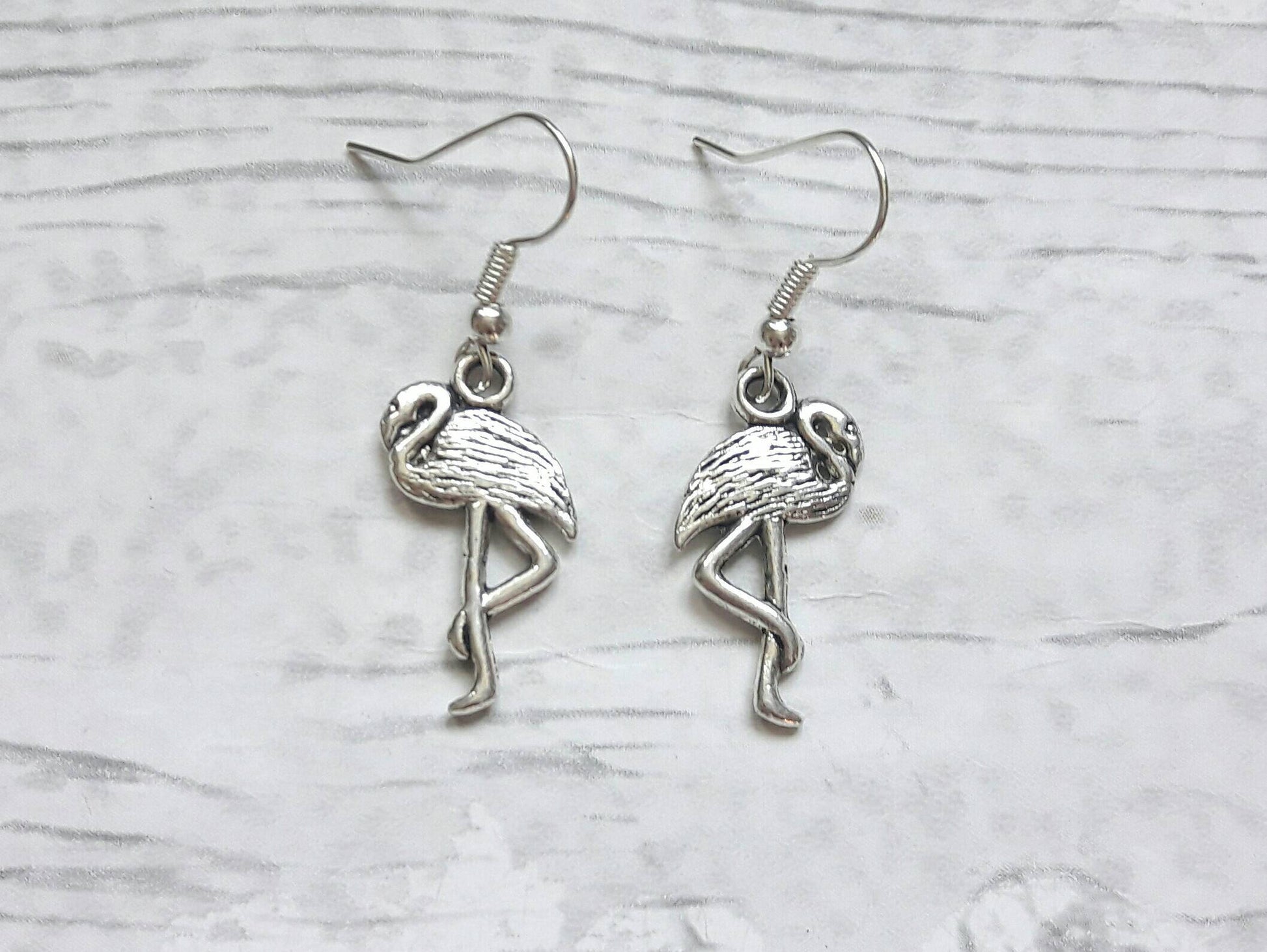 flamingo earrings, summer accessory, funky tropical bird jewellery, animal lover present, gifts for girls