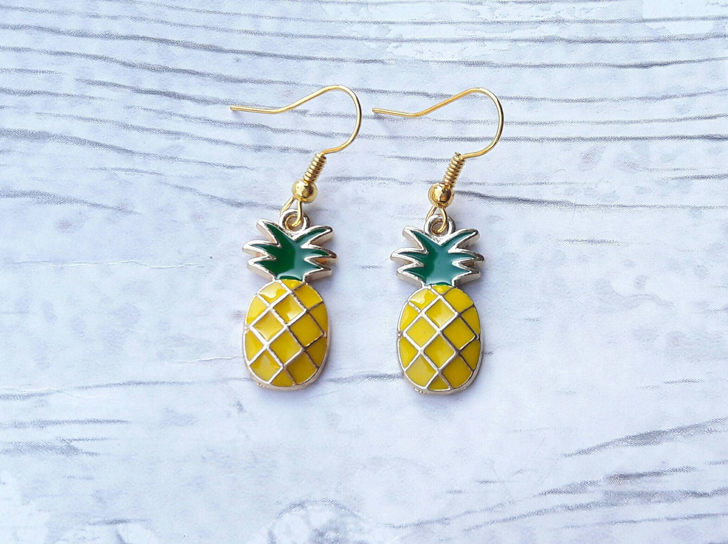 Pineapple earrings, fruit earrings, tropical jewellery, food jewelry, summer earrings, holiday jewellery, gifts for her,