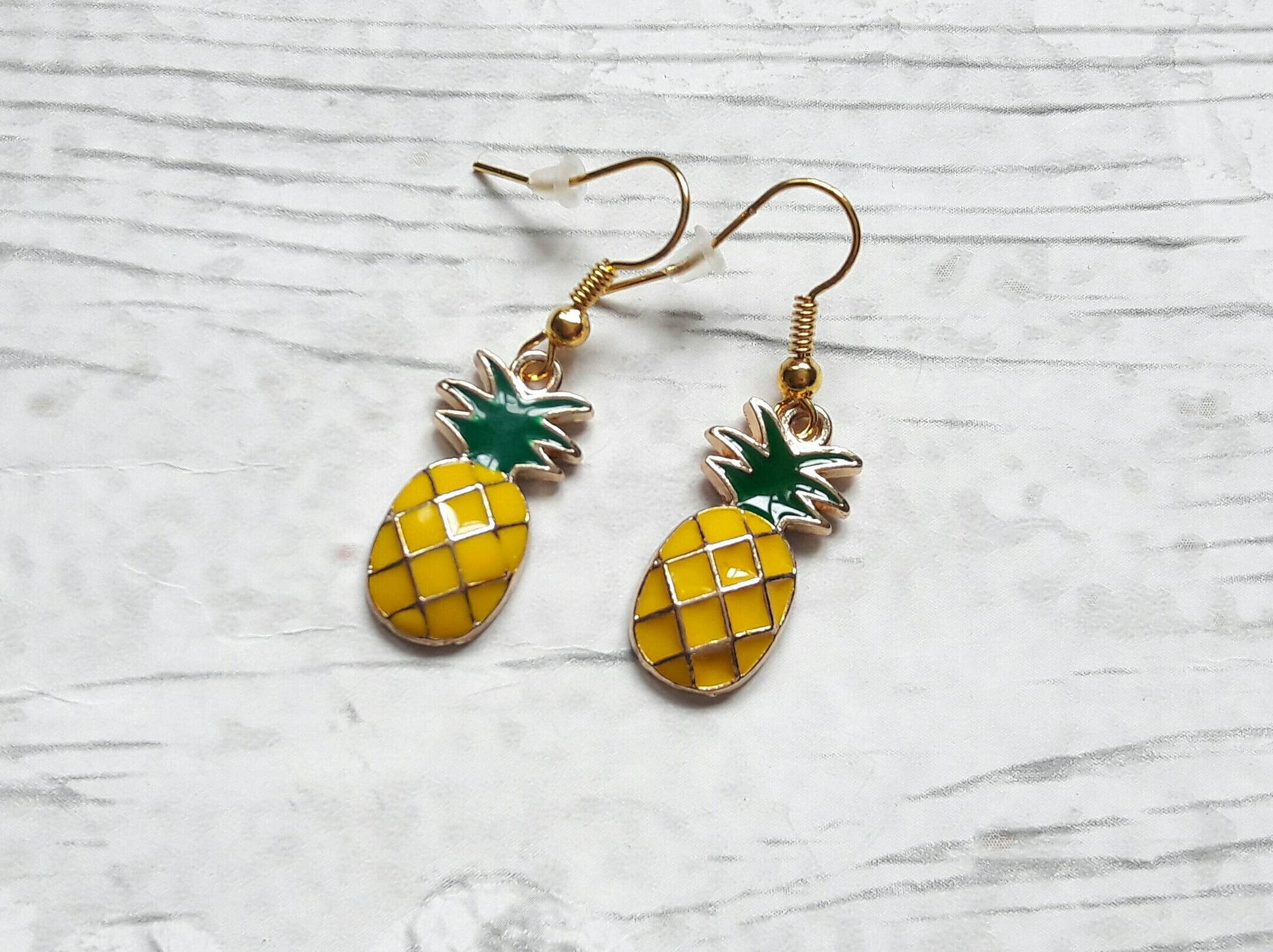 Pineapple earrings, fruit earrings, tropical jewellery, food jewelry, summer earrings, holiday jewellery, gifts for her,