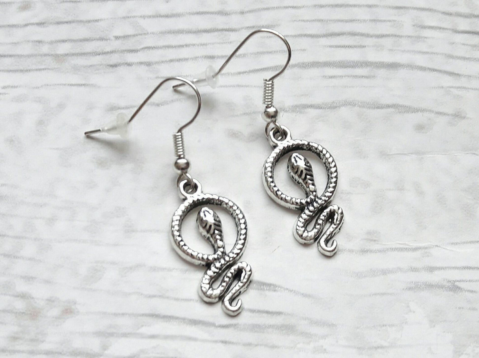 Snake earrings, serpent earrings, reptile jewelry, animal jewellery, reptile earrings, charm earrings, vintage jewellery, gifts for her