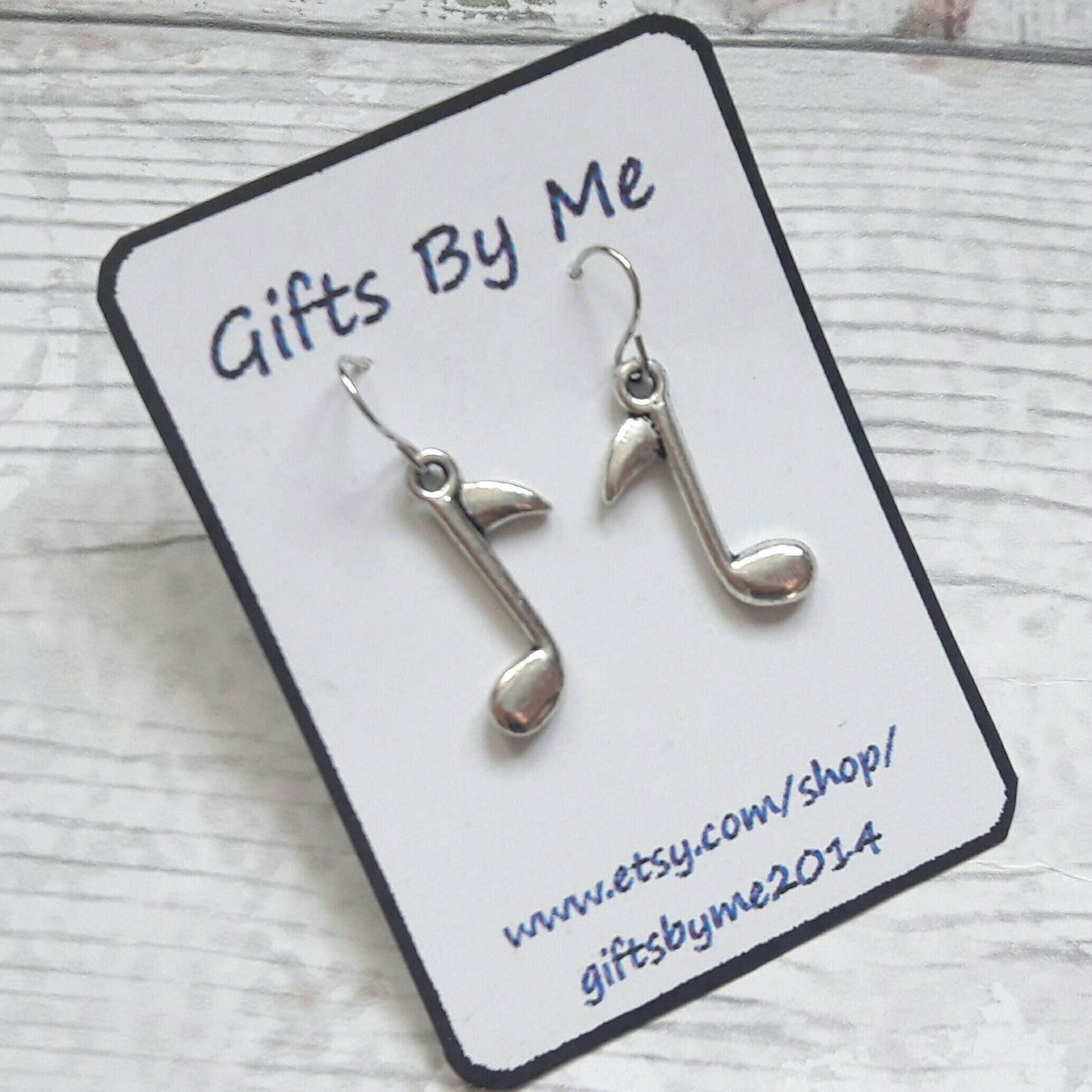 Eighth musical note earrings, quaver jewellery, singer jewelry, gifts for music teachers, music present, vintage earrings, musician gift