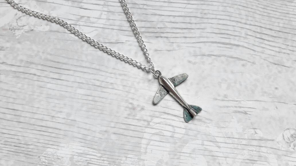 Plane necklace, airplane jewellery, personalised initial necklace, flight attendant present, wanderlust travel gift, aviation jewellery
