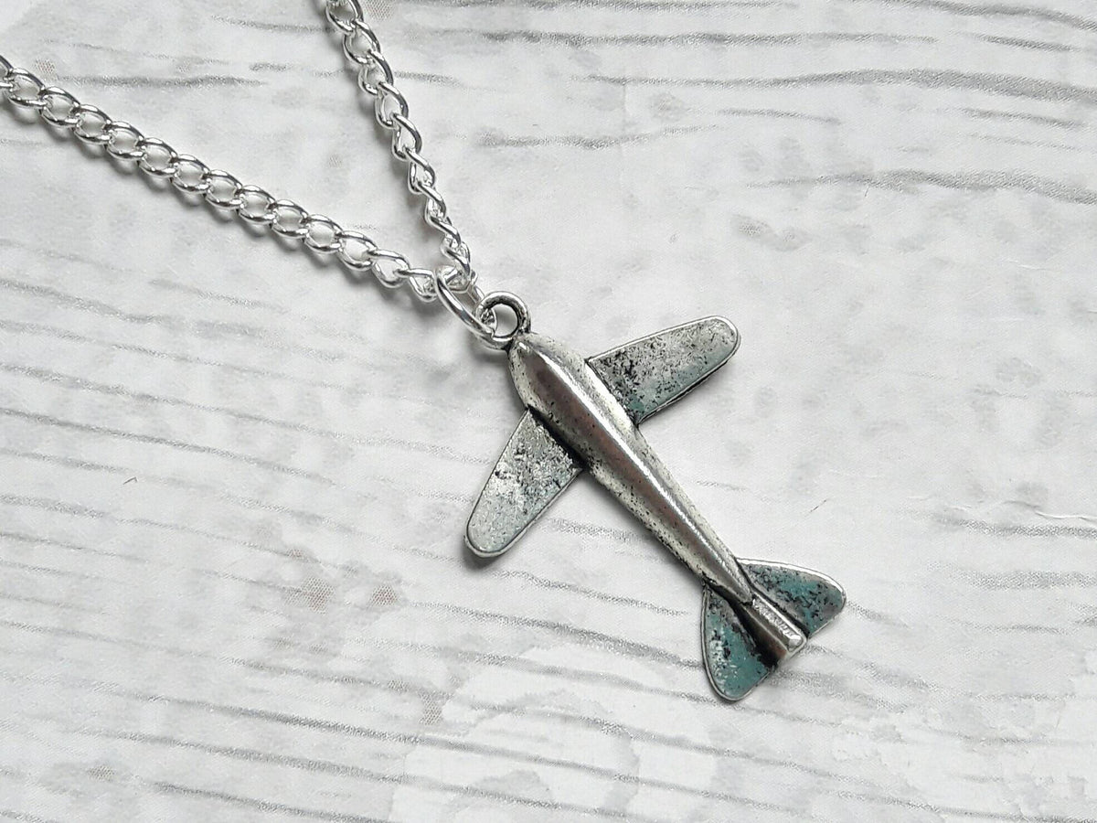 Plane necklace, airplane jewellery, personalised initial necklace, flight attendant present, wanderlust travel gift, aviation jewellery