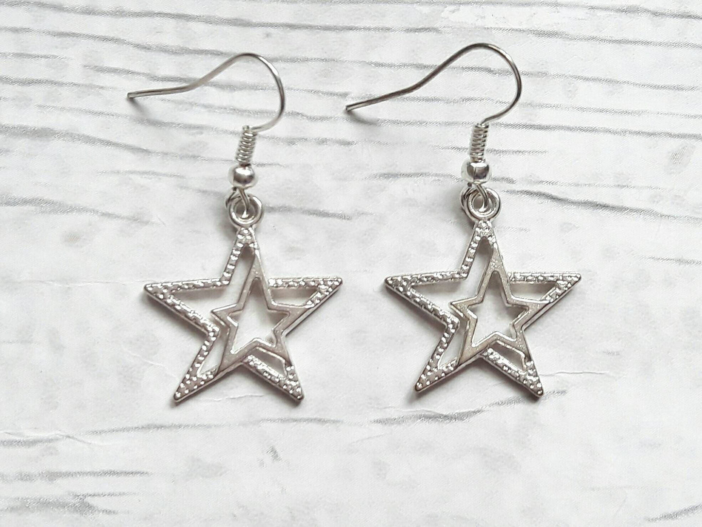 Star earrings, space charm earrings, galaxy star jewellery, summer jewelry, gifts for her, birthday present, mothers day gift