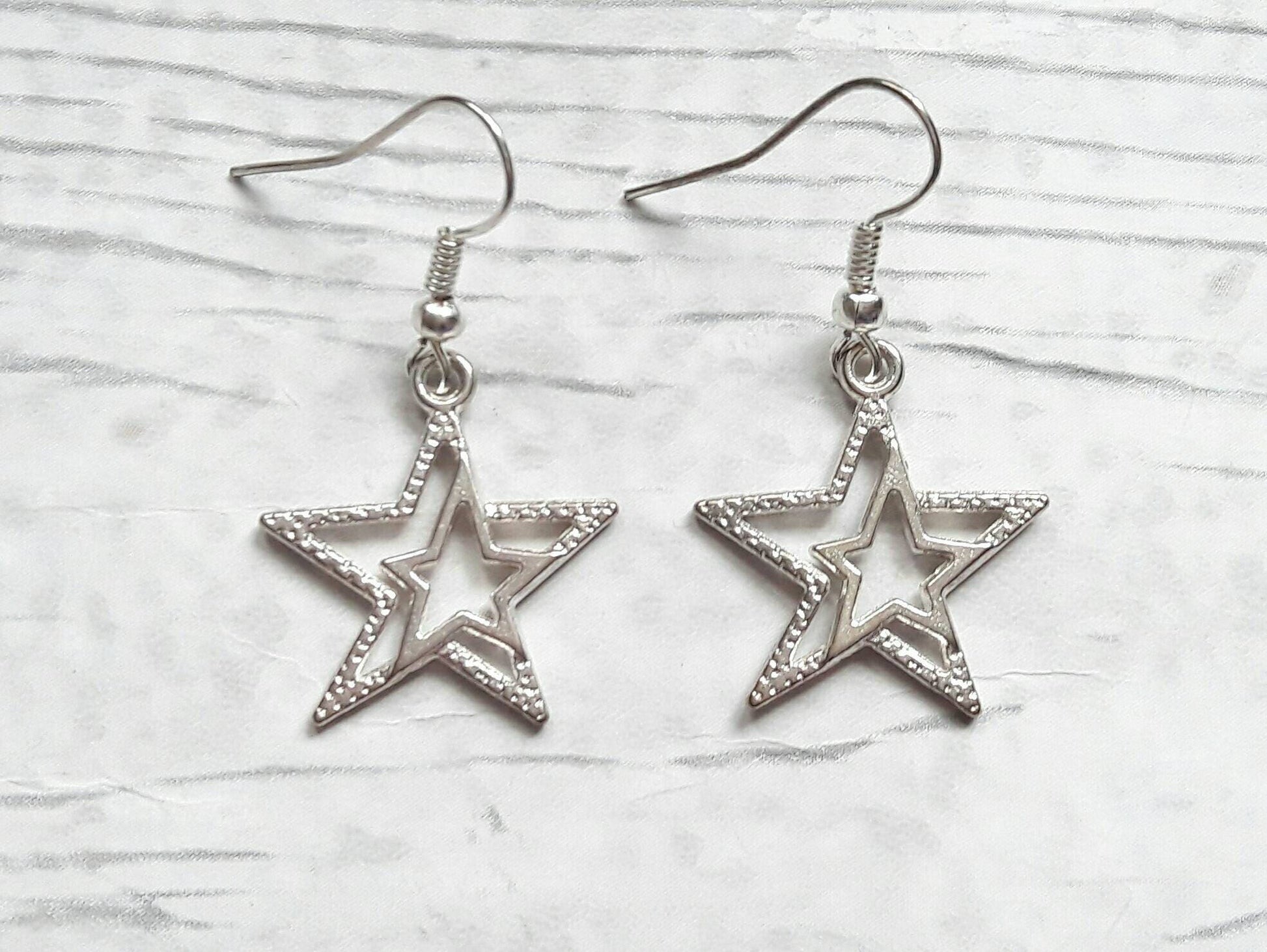 Star earrings, space charm earrings, galaxy star jewellery, summer jewelry, gifts for her, birthday present, mothers day gift