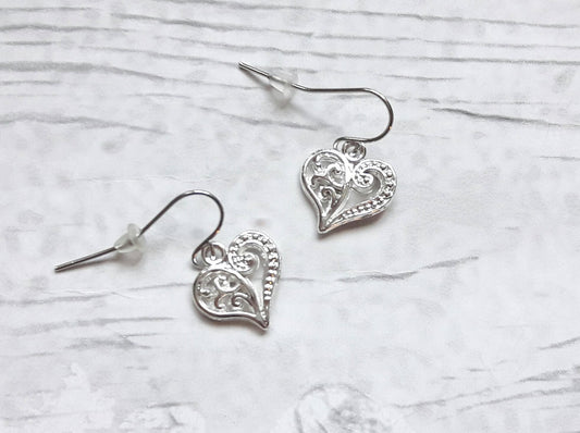 heart earrings, love jewellery, valentines day jewelry, summer accessory, gifts for her, birthday present, mothers day gift, stocking filler