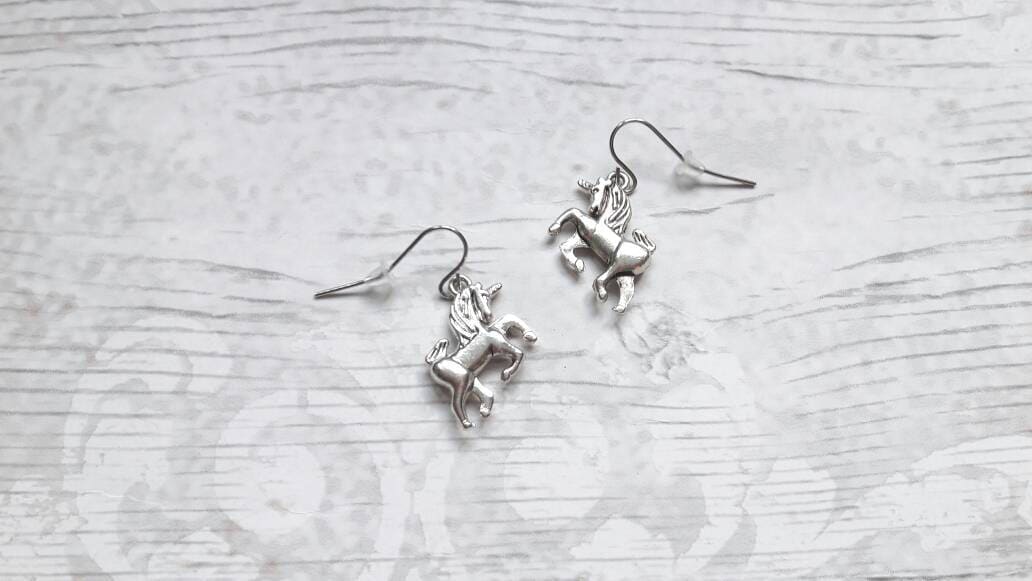 Unicorn earrings, horse jewelry, fairytale jewellery, summer accessory, princess present, gifts for kids, believe in unicorns