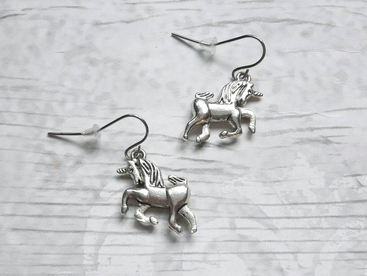 Unicorn earrings, horse jewelry, fairytale jewellery, summer accessory, princess present, gifts for kids, believe in unicorns