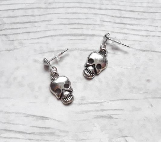 skull earrings, skeleton earrings, halloween earrings, gothic earrings, day of the dead jewellery, Mexican gift, spooky jewelry