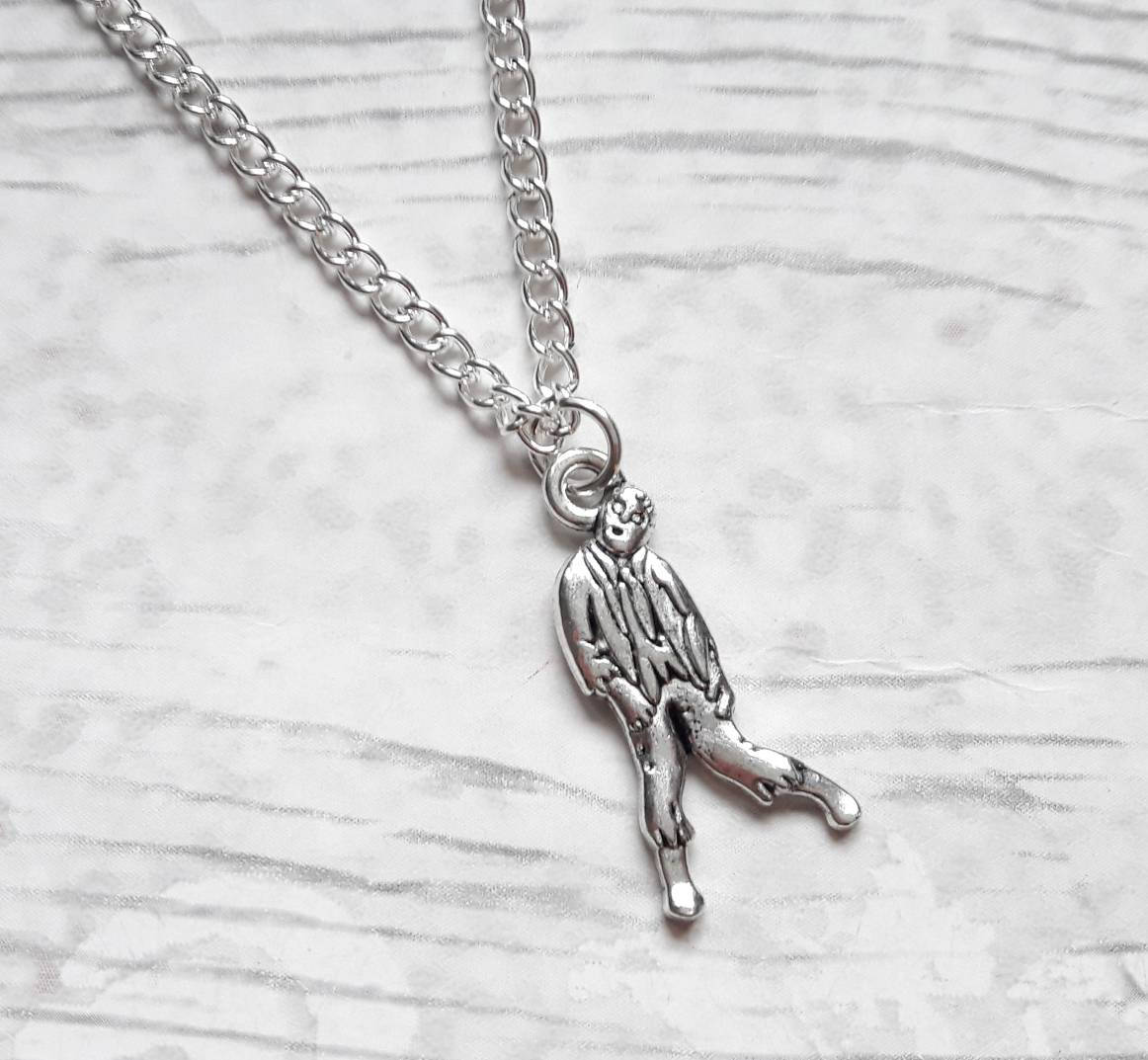 Zombie necklace, zombie apocalypse jewelry, halloween jewellery, walking dead gift, gothic initial necklace