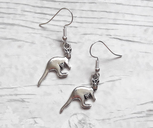 Kangaroo earrings, Australian jewellery, animal jewelry, summer accessory, gifts for her, christmas stocking filler, australia present