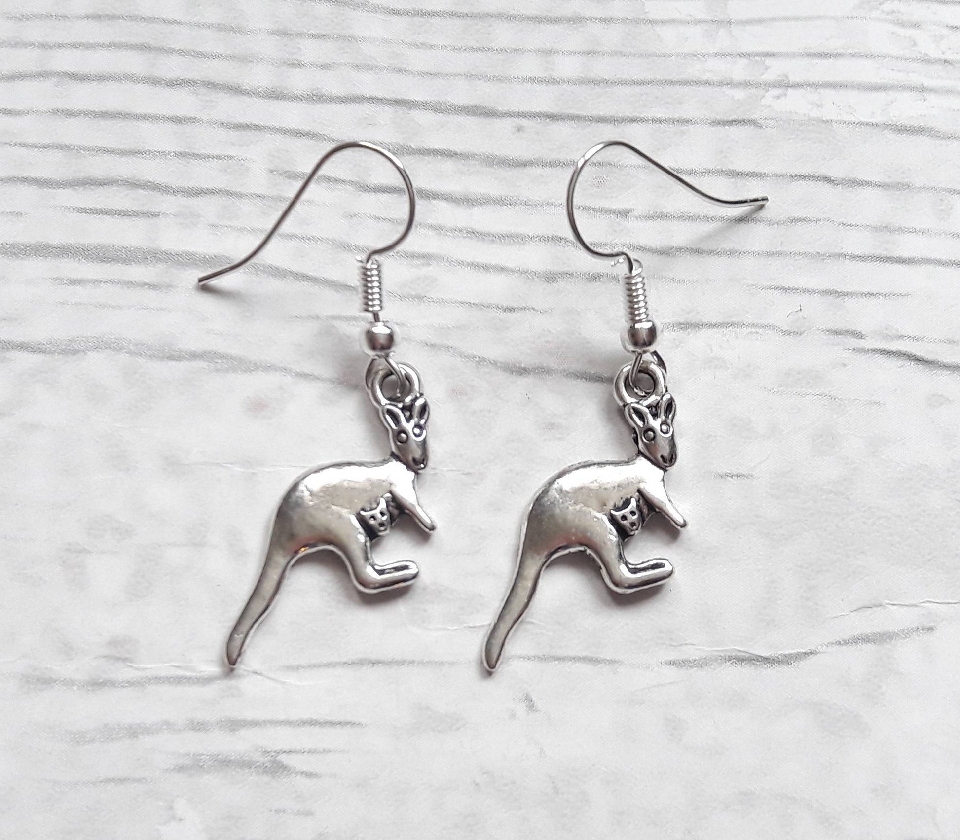 Kangaroo earrings, Australian jewellery, animal jewelry, summer accessory, gifts for her, christmas stocking filler, australia present