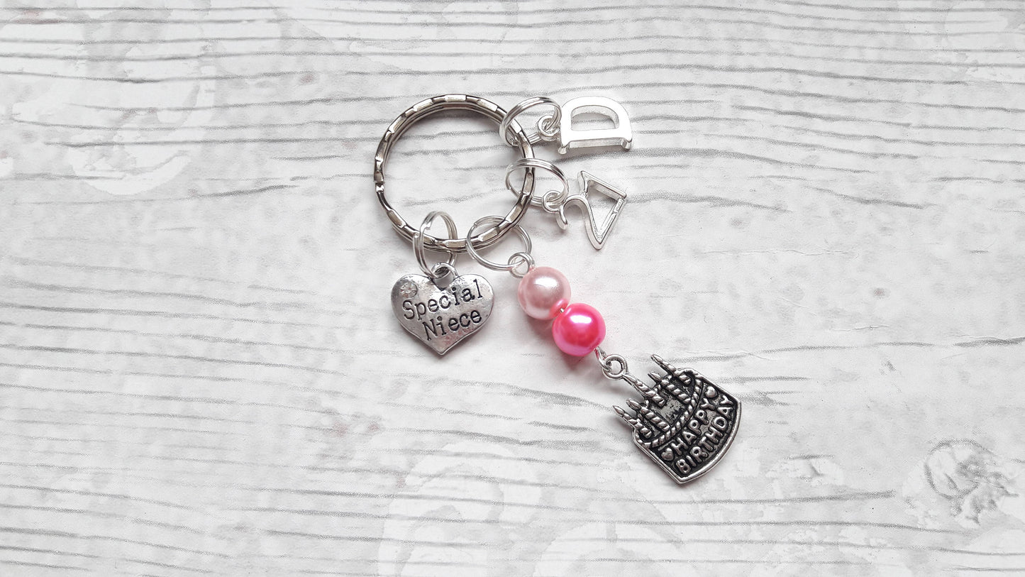 birthday keyring, happy birthday bag charm, personalised bagcharm, 18th 16th sweet sixteen keychain, 21st birthday, 30th birthday, 50th 60th