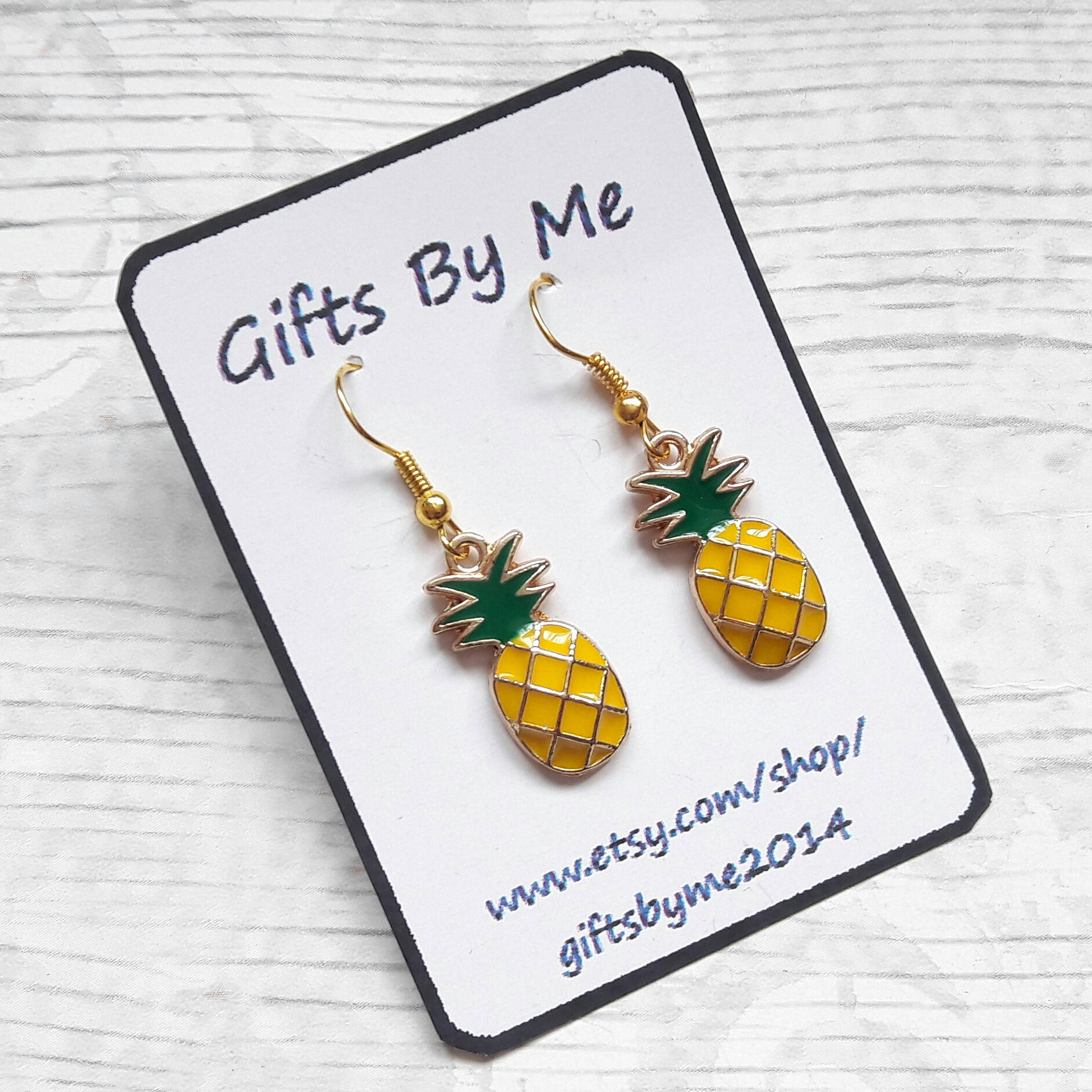 Pineapple earrings, fruit earrings, tropical jewellery, food jewelry, summer earrings, holiday jewellery, gifts for her,