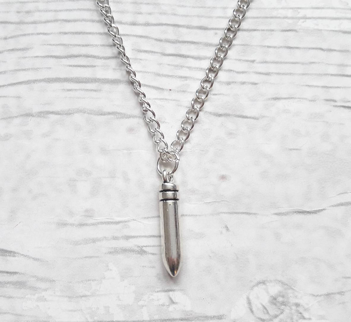 Bullet necklace, partners in crime jewelry, bullet jewellery, best friend gift, bbf necklace, gifts for friend weapon jewelry, gun necklace